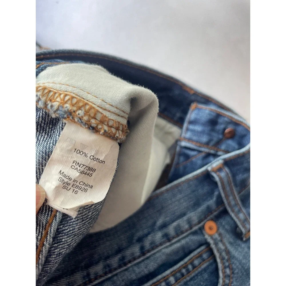Madewell Women 31 Cut-Off Denim Shorts‎ 4 inch Mid Rise Medium Wash Cotton